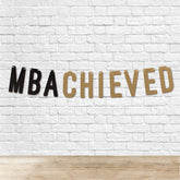 Graduation Banner By KreateSquare “MBA ACHIEVED ” 900 GSM Glitter Banner for University & College Grad Parties Graduation Celebration Decoration